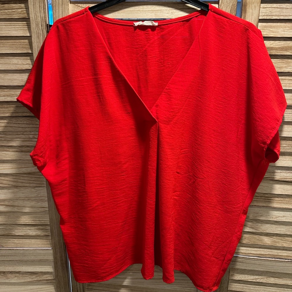 Vibrant Red Blouse